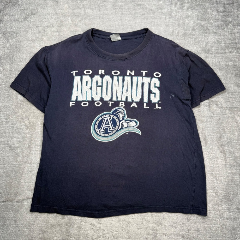 Toronto Argonauts Shirt Mens XL Blue Vintage 1996 Faded Distressed CFL Football